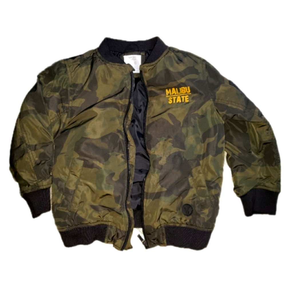 "Malibu True State 1994" Army Green Lightweight Jacket for Boys